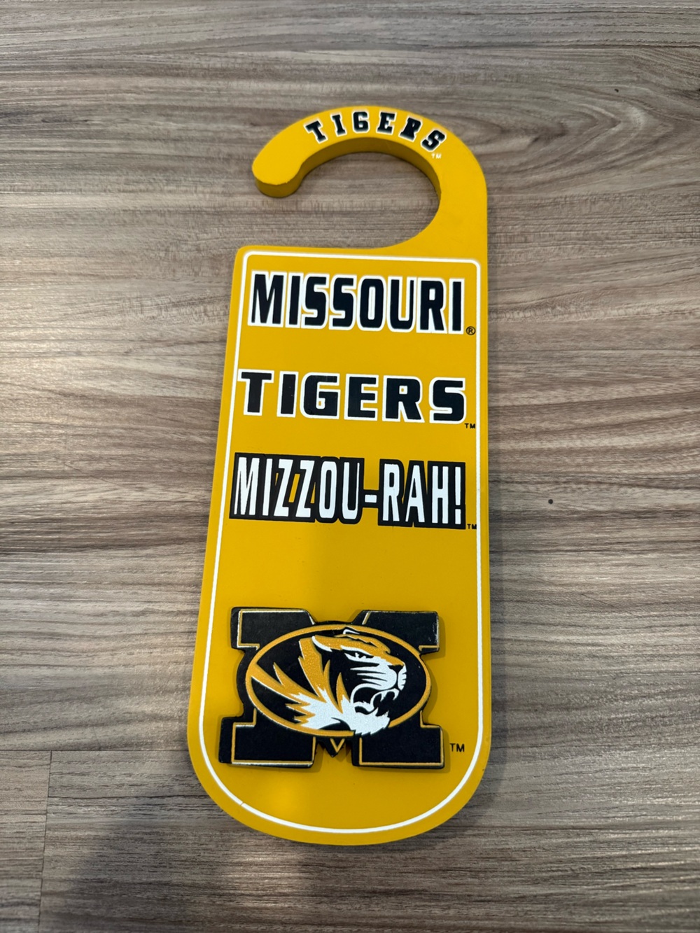 Missouri Tigers Yellow Door Hanger - Mizzou-Rah!